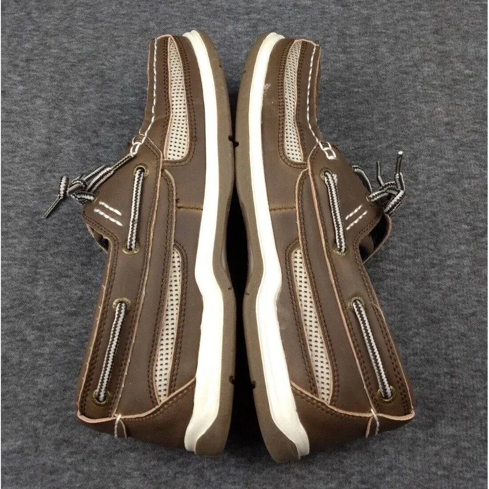 Island Surf Co Boat Deck Shoes Cod Dark Brown Men's 8M Lace Up Round Toe Cushion - Picture 14 of 16